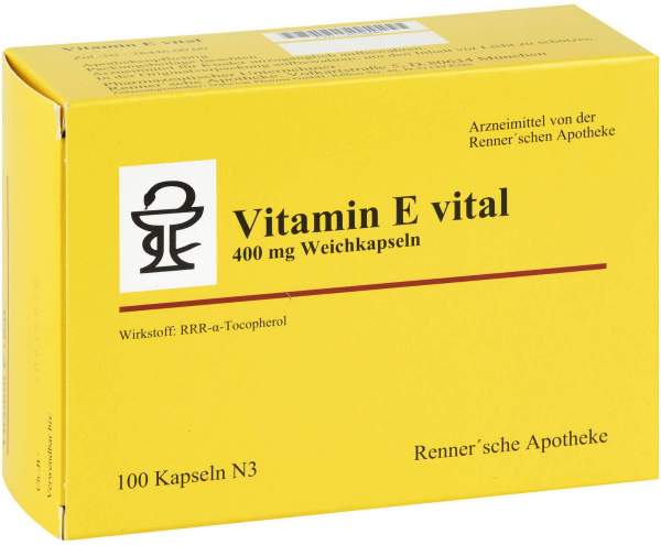 Vitamin E Vital 400 mg Rennersche Apotheke 100 Weichkapseln
