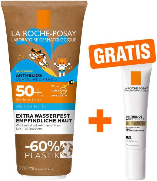 La Roche Posay Anthelios Dermo-Kids Wet Skin Gel LSF50+ 200 ml + gratis Age Correct LSF50 15 ml