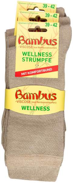 Bambus Wellness-Socken 39-42 Beige 3 Paar