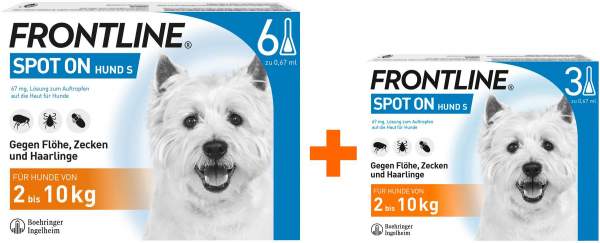 Frontline Spot On Hund S 2-10 kg 6 + 3 Pipetten