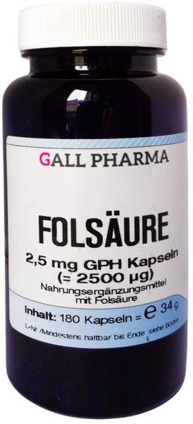 Folsäure 2,5 mg Gph Kapseln 180 Stück