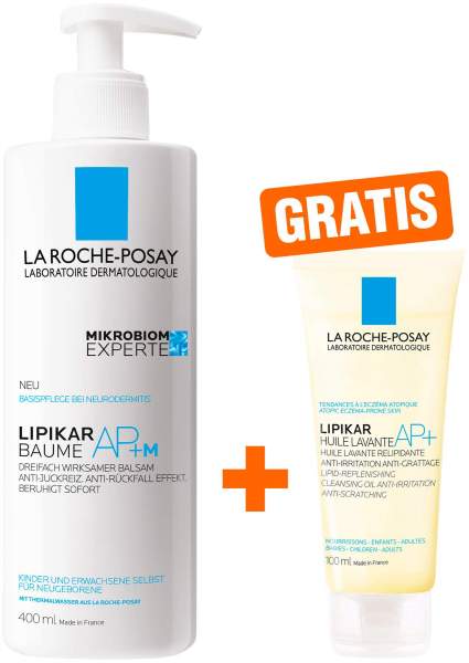 La Roche Posay Lipikar Baume light AP + M 400 ml Lotion + gratis La Roche Posay Lipikar Dusch-und Badeöl AP+ 100 ml