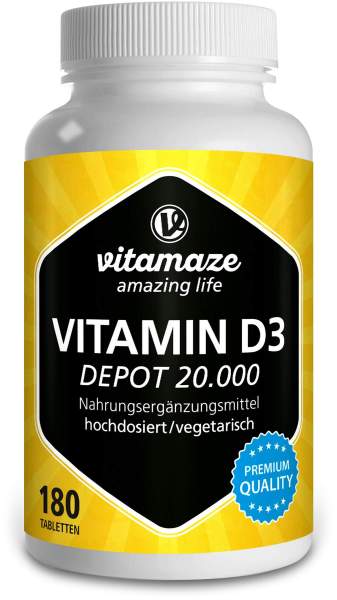 Vitamin D3 20.000 I.E. Depot Hochdosiert 180 Tabletten