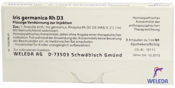 Iris Germanica Rh D3 Weleda 8 X 1 ml Ampullen