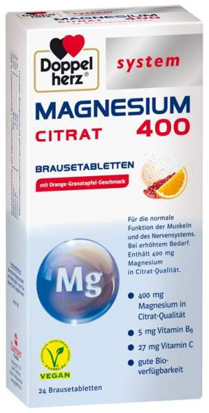 Doppelherz Magnesium 400 Citrat System 24 Brausetabletten