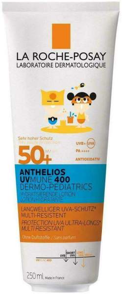 La Roche Posay Anthelios Dermo-Kids Hydratisierende Milch UVMune 400 LSF50 250 ml + gratis Invisible LSF 50+ 15 ml
