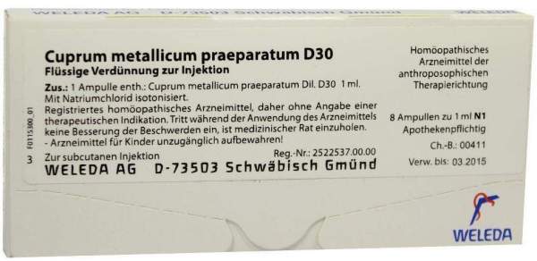Cuprum Metallicum Praep.D 30 Ampullen