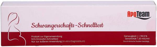 Apoteam Schwangerschafts-Schnelltest 20 Mlu Je ml
