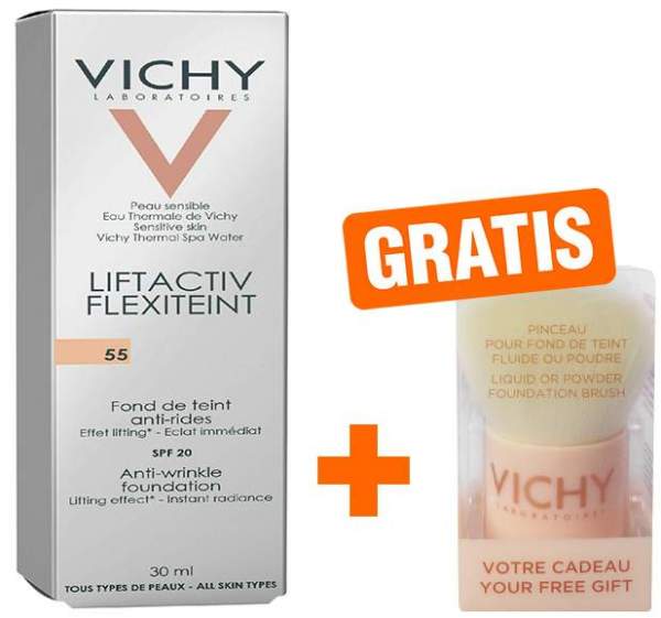 Vichy Liftactiv Flexiteint Make-up bronze 55 30 ml + gratis Kabuki Brush 1 Stück