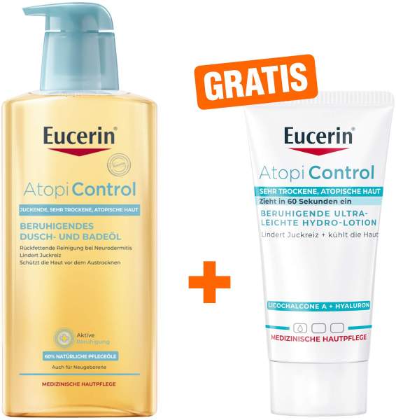 Eucerin AtopiControl Dusch und Badeöl 400 ml + gratis AtopiControl Hydro-Lotion 20 ml