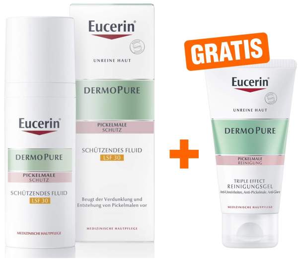 Eucerin Dermopure Schützendes Fluid LSF 30 50 ml + gratis Triple Effect Reinigungsgel 75 ml