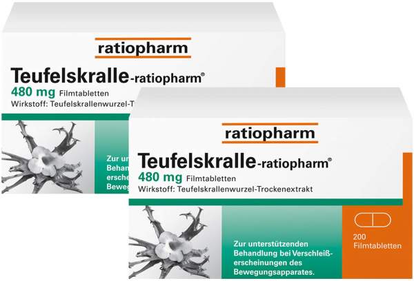 Teufelskralle-ratiopharm 480 mg 2 x 200 Filmtabletten