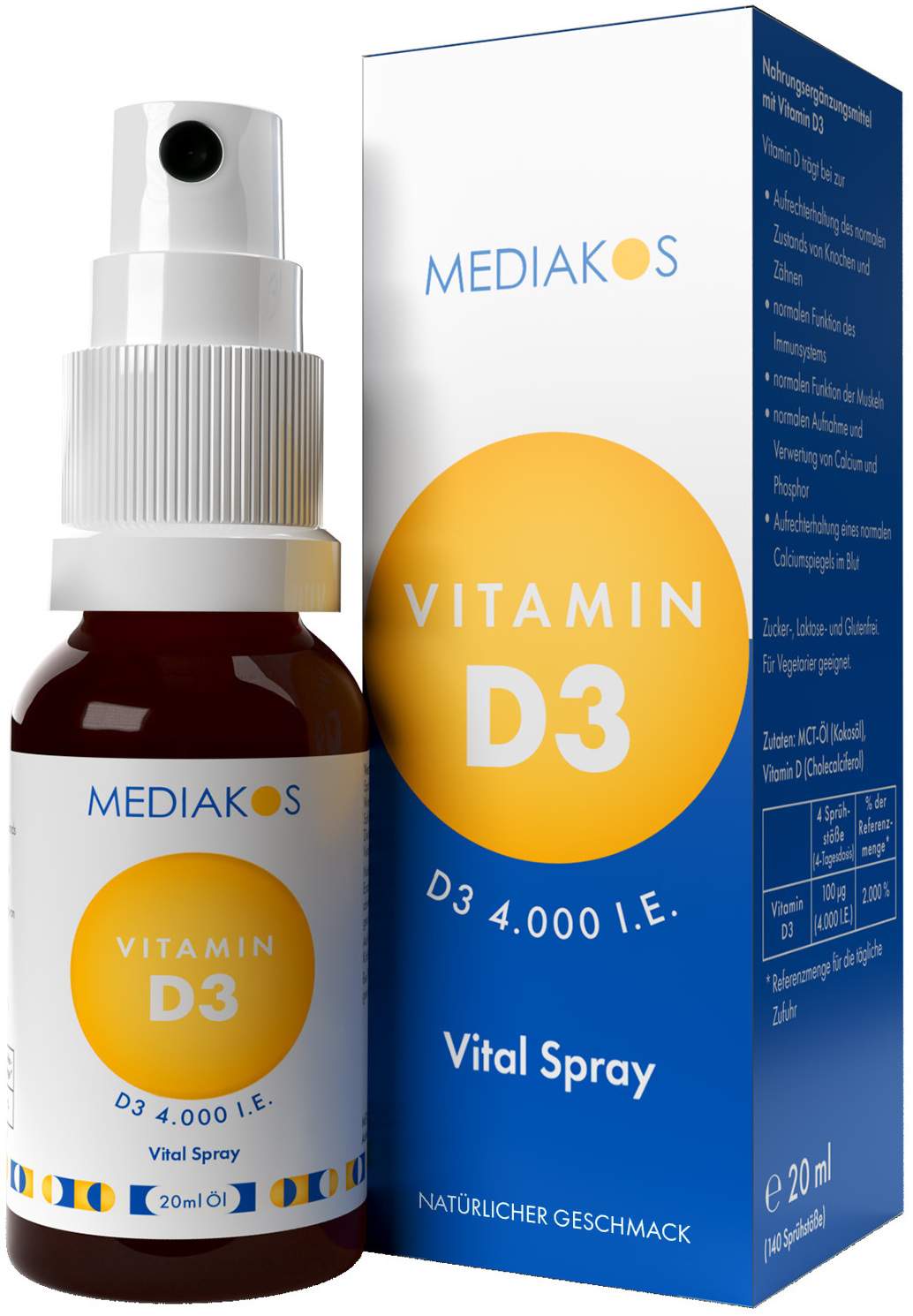 Vitamin D3 4000 I.E. Mediakos Vital Spray 20 ml kaufen Volksversand