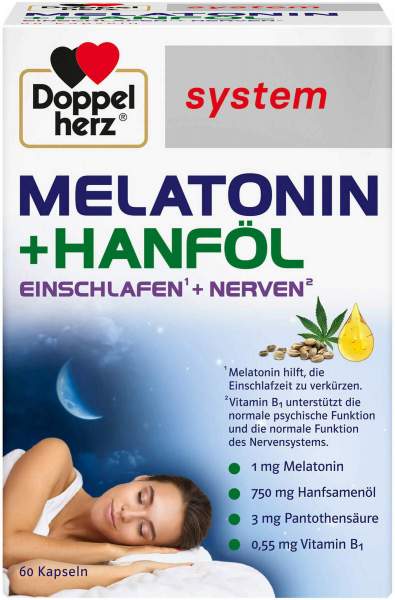 Doppelherz Melatonin+Hanföl system Kapseln 60 Stück