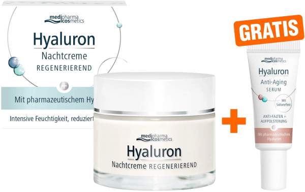 medipharma cosmetics Hyaluron Nachtcreme regenerierend 50 ml + gratis Hyaluron Anti - Aging Serum 5 ml