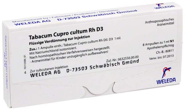 Weleda Tabacum Cupro Cultum Rh D3 8 X 1 ml Ampullen