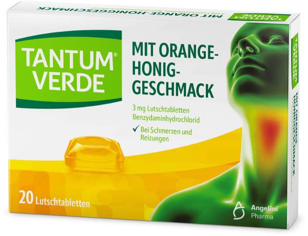 Tantum Verde 3 mg 20 Lutschtabletten mit Orange-Honiggeschmack