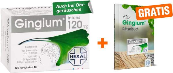 Gingium intens 120 mg 120 Filmtabl. + gratis Rätselbuch