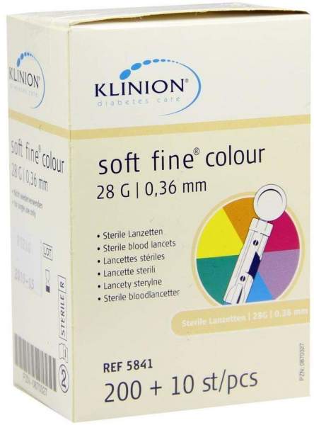 Klinion Soft Fine Colour Lanzetten 28 G 210 Lanzetten