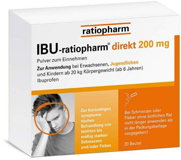 IBU ratiopharm direkt 200 mg Pulver zum Einnehmen 20 Beutel