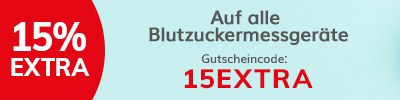 15% Rabatt auf alle Blutzuckermessgeräte!