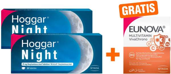 Hoggar Night 2 x 20 Tabletten + gratis Eunova VivaChrono 2 x 10 Tabletten