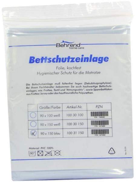 Bettschutzeinlage Folie Weiß 90cmx100