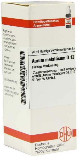 Dhu Aurum Metallicum D12 Dilution 20 ml