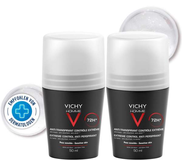 Vichy Homme Deo Roll-on Antitranspirant 72h 2 x 50 ml
