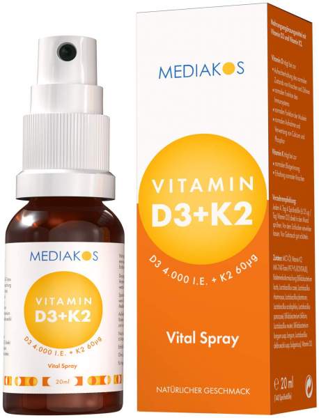 Vitamin D3+k2 4000 I.E. Mediakos Vital Spray 20ml