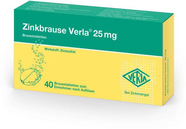 Zinkbrause Verla 25 mg 40 Brausetabletten