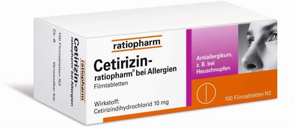Cetirizin-ratiopharm bei Allergien 100 Filmtabletten