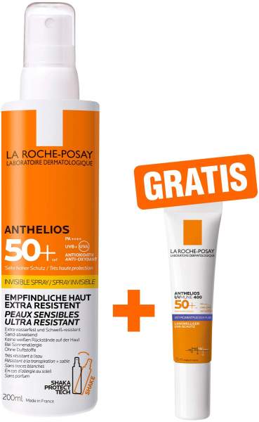 La Roche Posay Anthelios Invisible Spray LSF 50+ ohne Parfum 200 ml + gratis La Roche Posay Anti-Pigment Fluid 15 ml