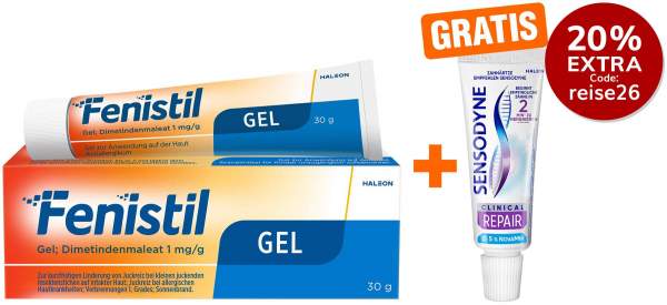 Fenistil Gel 30 g + gratis Sensodyne Clinical Repair Zahnpasta 15 ml