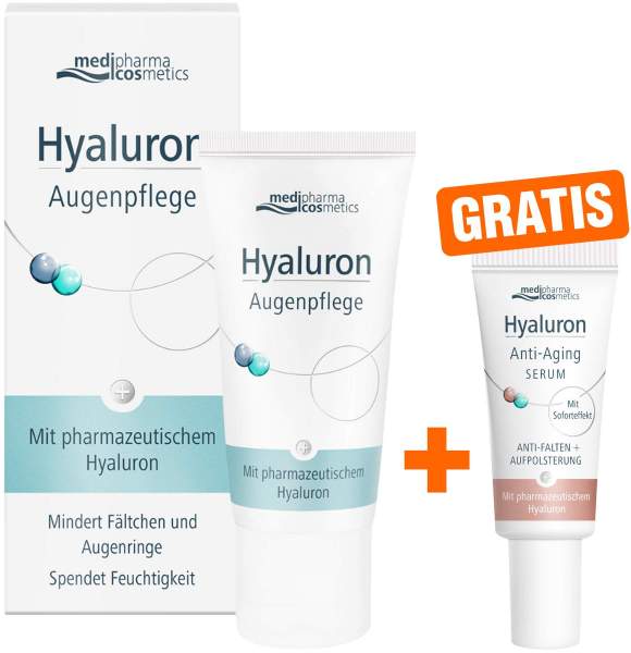 medipharma cosmetics Hyaluron Augenpflege Creme 15 ml Creme + gratis Hyaluron Anti - Aging Serum 5 ml