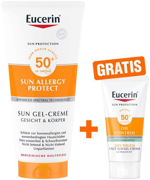 Eucerin Sun Allergy Protect Sun Gel-Creme LSF 50+ 200 ml + gratis Eucerin Sun-Gel Creme Oil Control 20 ml