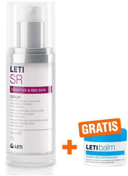 LETI SR Anti-Rötungen Ultra Repair 30 ml Serum + gratis LETI balm Nase und Lippen 10 ml Balsam