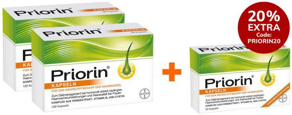 Priorin Vorteilsset 2 x 120 Kapseln + gratis 30 Kapseln