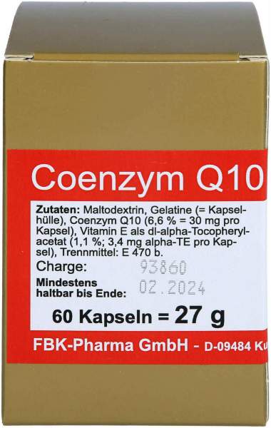 Coenzym Q10 30 mg Kapseln 60 Stück