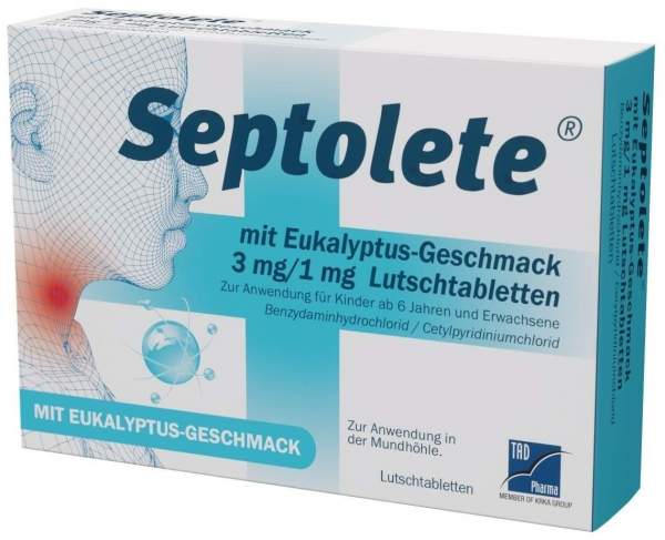Septolete 3 mg - 1 mg 40 Lutschtabletten mit Eukalyptus-Geschmack