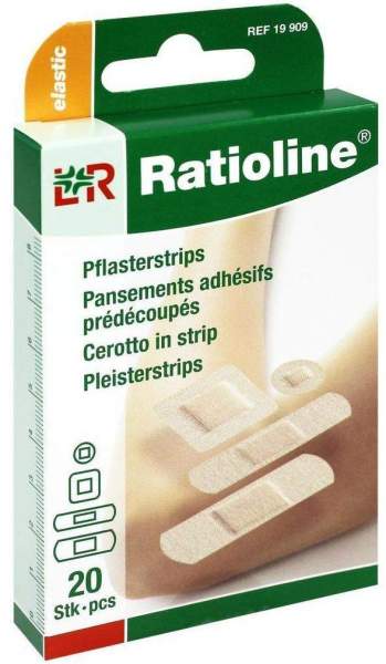 Ratioline Elastic Pflasterstrips in 4 Größen 20 Pflaster