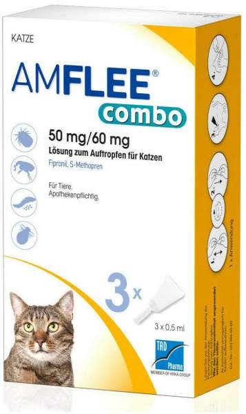 Amflee Combo 50 mg - 60 mg Lösung zum Auftropfen Für Katzen 3...