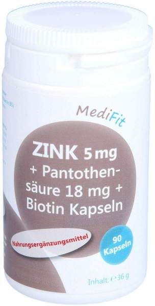 Zink 5 mg + Pantothensäure 18 mg + Biotin 90 Kapseln