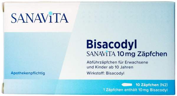 BISACODYL SANAVITA 10 mg Zäpfchen 10 Stück