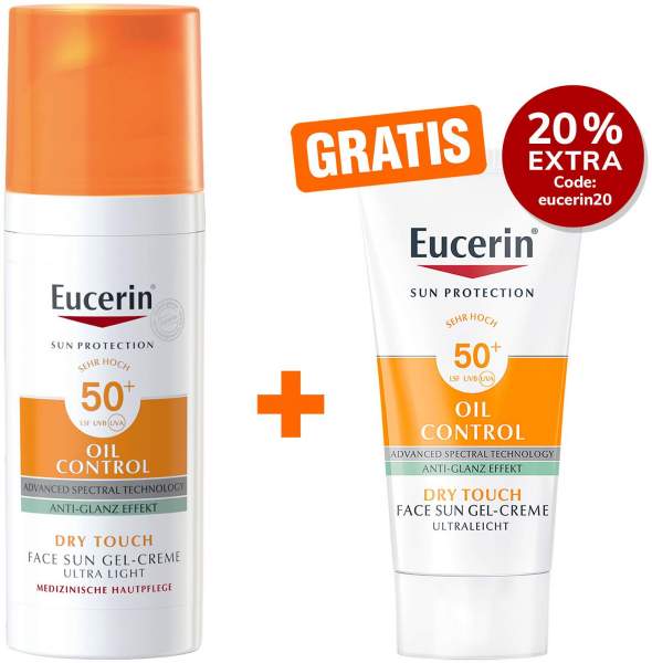 Eucerin Sun Oil Control Face Gel-Creme LSF 50+ 50 ml + gratis Sun Gel-Creme Oil Control 20 ml