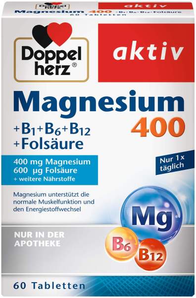 Doppelherz Magnesium 400 mg + B1 + B6 + B12 + Folsäure 60 Tabletten