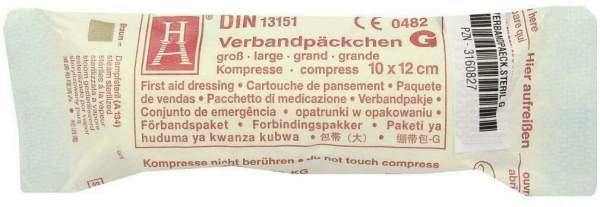 Verbandpäckchen Steril 10 X 12 cm 1 Stück