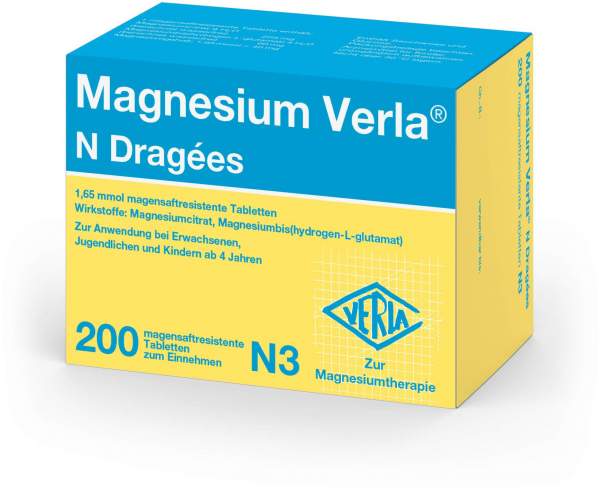Magnesium Verla N 200 Dragees