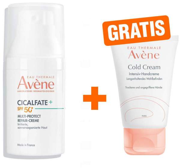 Avene Cicalfate+ Multi-Protect Repair Creme SPF 50+ 30 ml + gratis Cold Cream Intensiv Handcreme 30 ml