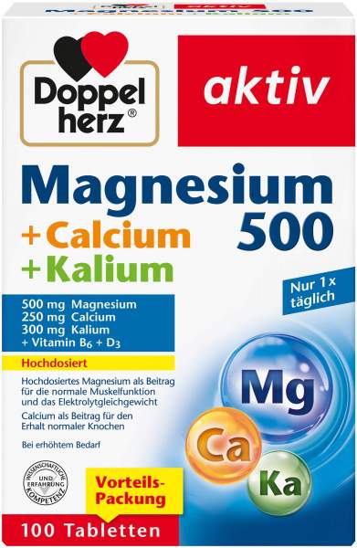 Doppelherz Aktiv Magnesium 500+calcium+kalium Tabletten 100 Stück